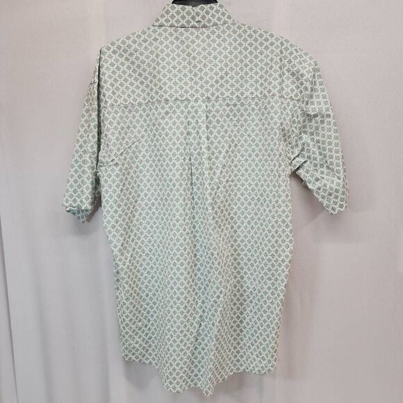 Wrangler George Strait Size Medium Men's Short Sleeve Button-up Collar White/Gre - Picture 2 of 7